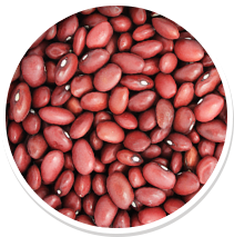 Top view of a bowl filled with red kidney beans.