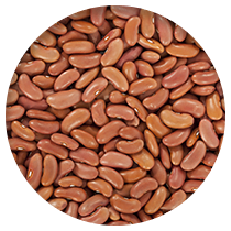 Close-up view of a pile of kidney beans.